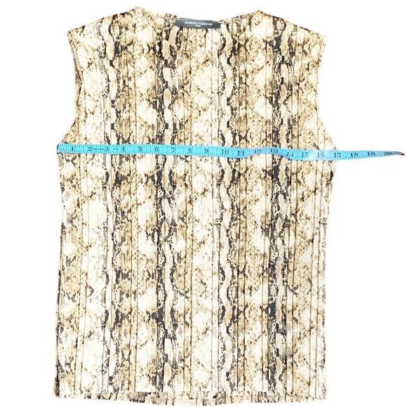 Sandro Ferrone Women’s Snake Skin Print Sleeveless Pleated Silk Blouse Top S/M - Picture 6 of 8